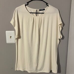 Chaps Women's Soft Cream Short Sleeve Top